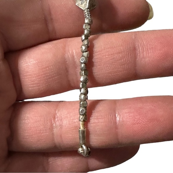 Sterling 925 Silver Fish & Bubbles Beaded Charm Bracelet 7.5” Length 13 g - Picture 5 of 12